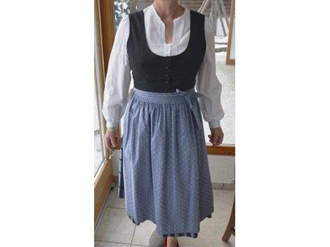 blaues Tostmann Dirndl (46) + weiße Bluse