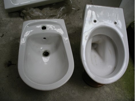 Waschbecken, Hänge Kloschüssel, Bide Waschbecken, Hänge Kloschüssel, Bide