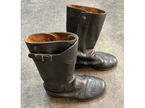 Ledermotorradstiefel Schwarz