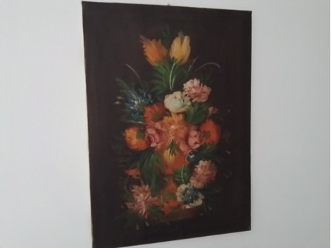 Gemaltes Blumenbild auf Leinen