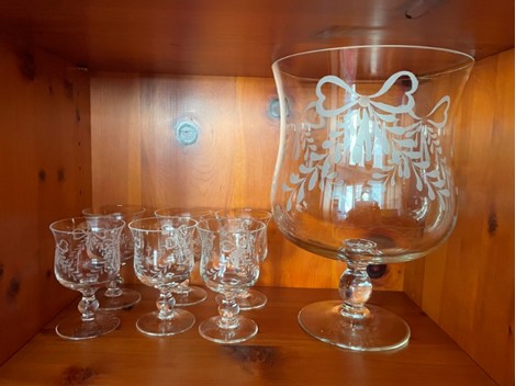 Bowle Sercice Leonardo handmade mit 6 Gläsern