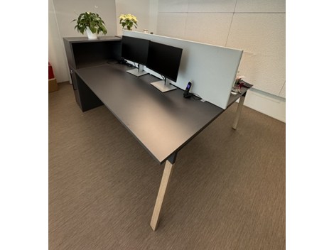 Scrivania Bench (doppia) con vano portaoggetti Sc