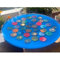Dekorativer Harzteller blau 3