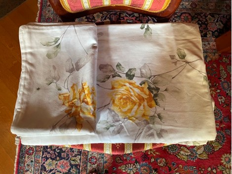 Bettwäsche Janine weiß/ gelbe Rosen