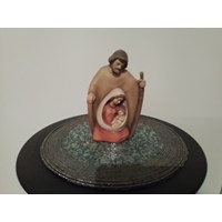 Kleine Krippe bemalt 2