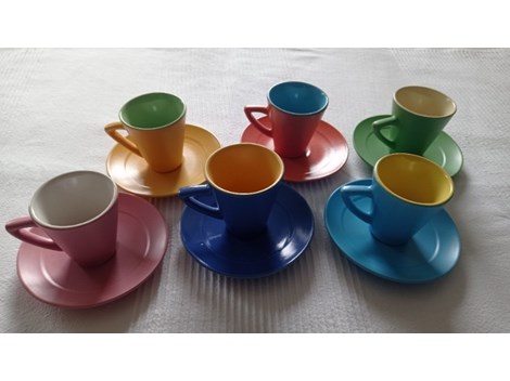 6-er Set, bunte Espressotassen Neu